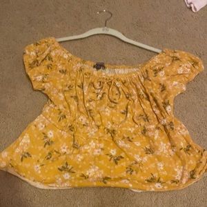 Yellow cute crop top